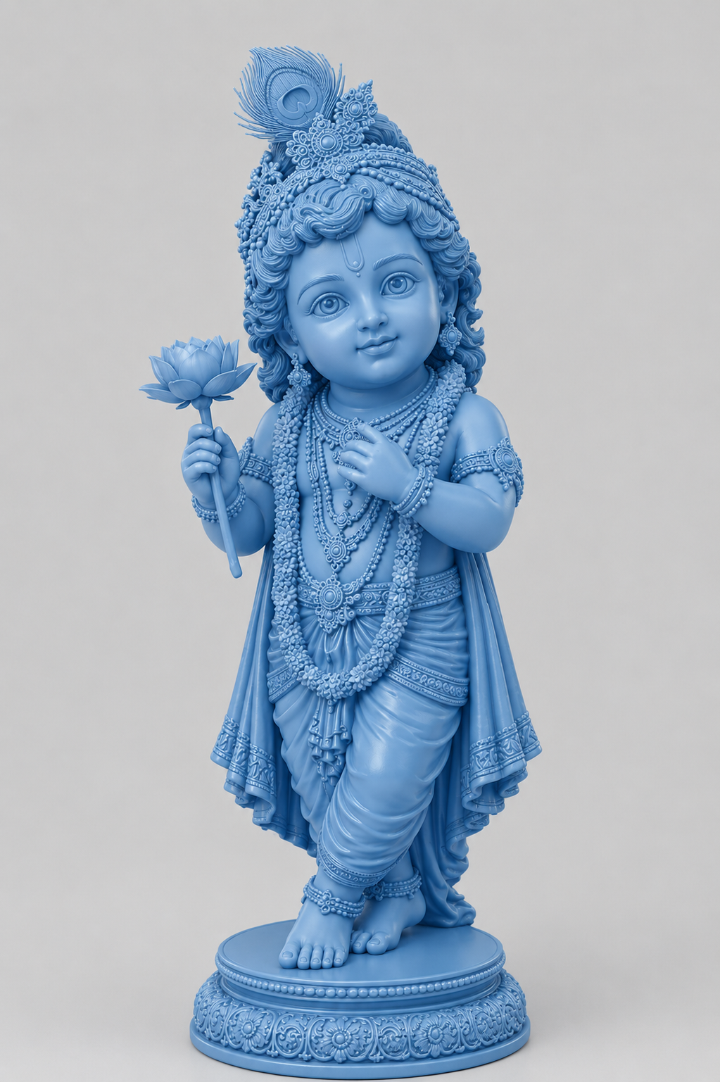 Krishna Holding Flawer Blue 3D Model (5 Inch)